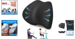 Soft Medium-Firm Lower Back Support Cushion with Airflow for Comfort & Posture