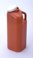 Large Male Urinal with Leak Proof Screw Cap Lid (3000 mL or 101 oz.) Amber Color
