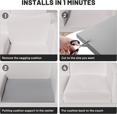 Couch Cushion Support for Sagging Seat, Fix 2–3 20x20x3.15 In- 3 Pack, Grey