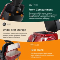 800W All Terrain Heavy Duty Senior Mobility Scooters 500lbs 31 miles 60V/20Ah