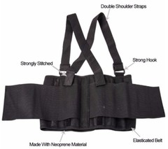 Heavy Duty Weight Lift Lumbar Lower Back Waist Support Belt Brace Suspender Work
