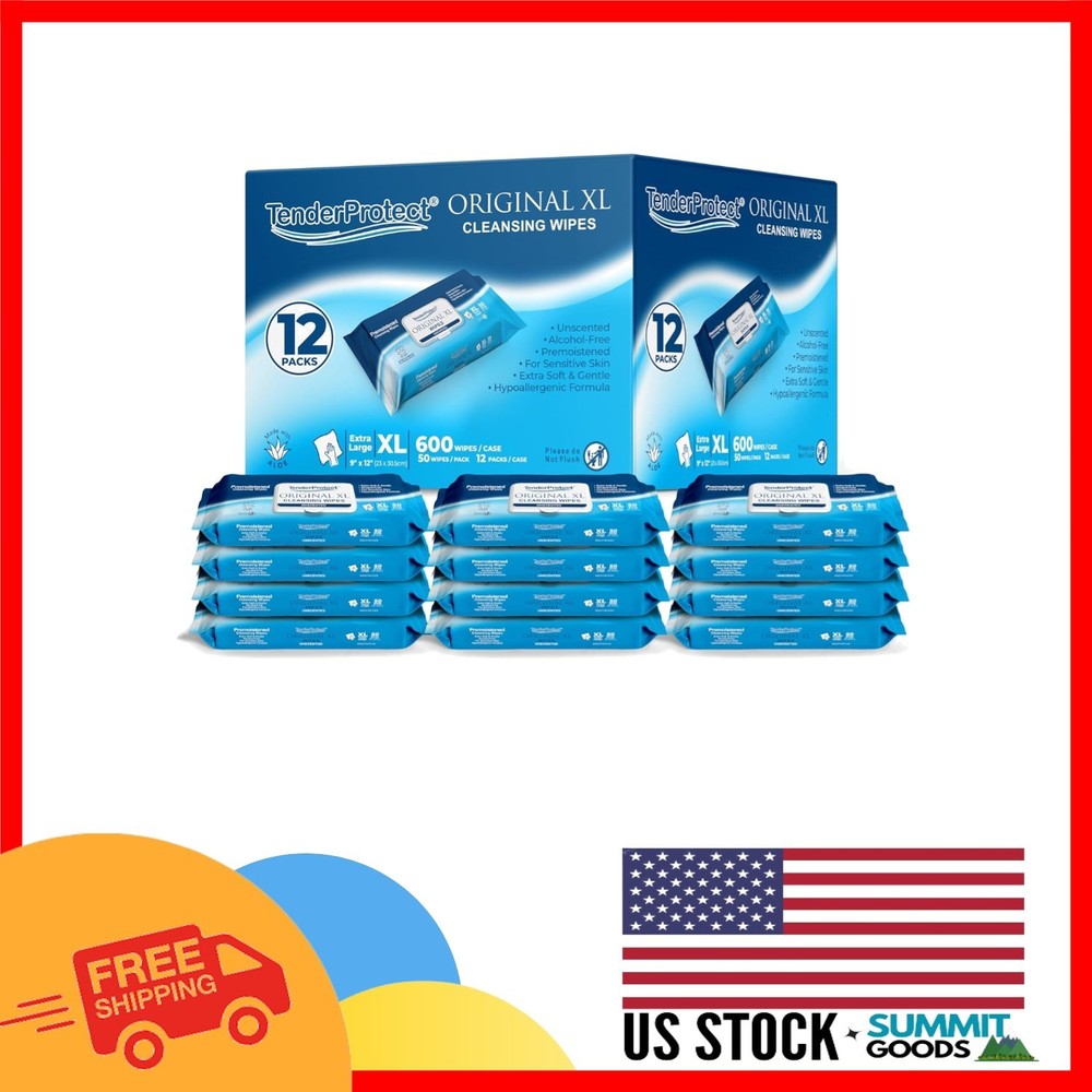 XL Aloe Wipes 600 Ct, Extra-Large Hypoallergenic Clean Sheets