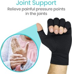 Vive Copper Fingerless Arthritis Gloves Pain Relief for Men & Women Small