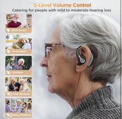 Royal Hearing , Hearing Aids for Seniors with Bluetooth F-AID Black With Case.