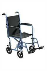 Transport Chair Steel Frame with Silver Vein Finish 250 lbs. PADDED ARMS
