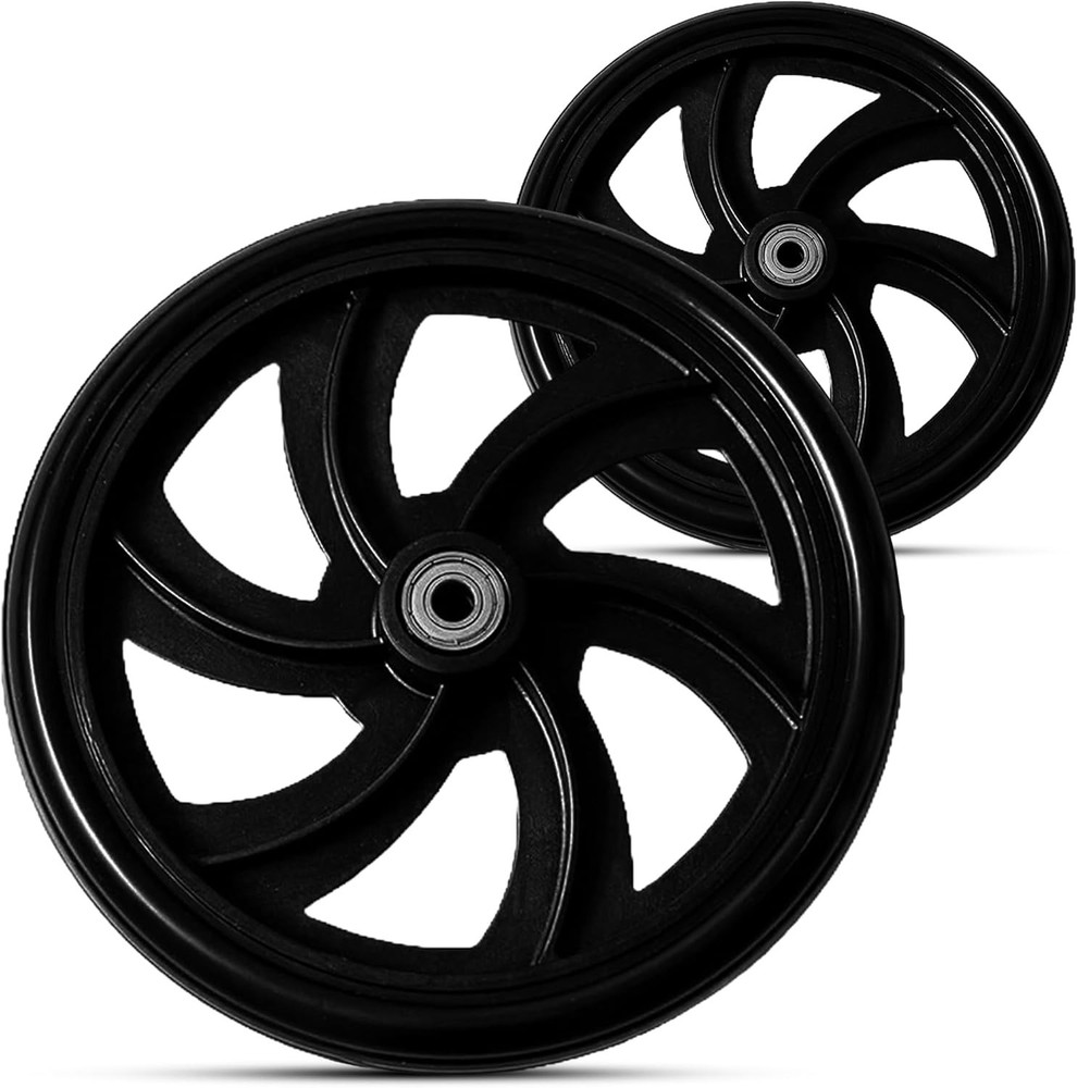 Healthline Walker Rollator Replacement Wheel – 7.5 Inch (Pack of 2), Black