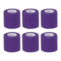 6Pack 1″ x 177″ Self Adhesive Bandage Wrap Elastic Self Tape Dark Purple