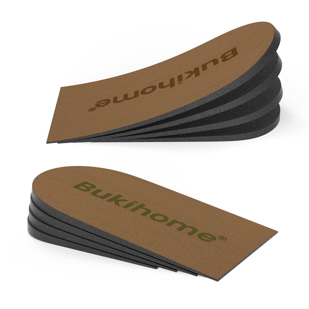 Adjustable Heel Lift Inserts for Shoes – Bukihome Medium (Pack of 2), Brown