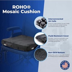 Roho PERMOBIL 16.5” x 16.5” x 4.25” High Profile WHEELCHAIR SEAT CUSHION – 1R99C