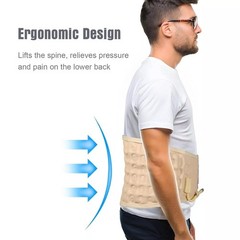 1pc Decompression Back Belt Air Column Inflatable Waist Protective Brace Belt US