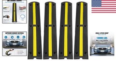 Heavy Duty Rubber Cable Protector Ramp 4 Pack 1 Channel for Indoor Outdoor Use