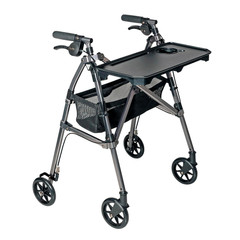 Wonder Indoor Rollator with Tray and Basket, Lightweight Folding Mobility Rollin