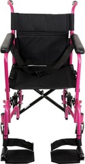 Lightweight 20 lb Foldable Transport Wheelchair with 19“ Seat – Pink Elegance