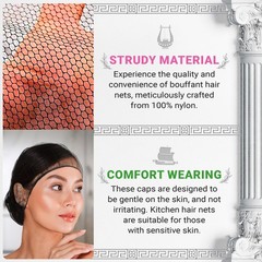 Black Disposable Hair Net, 28 Inches. 100 Pack Micro Nylon Bouffant Hair Nets…