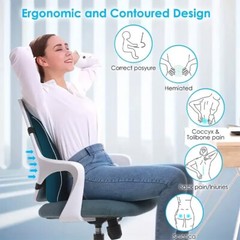 Truck Driver Seat Cushion Memory Foam Lumbar Back Support for Office Chair Car