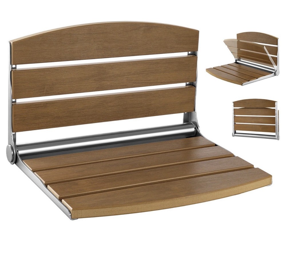 Uimoso Foldable Shower Seat Wall Mounted Folding Shower Bench 400LBS Capacity