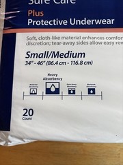 80 Pieces Covidien Ref 1605 Sure Care Unisex S/M Heavy Underwear – Like Attends
