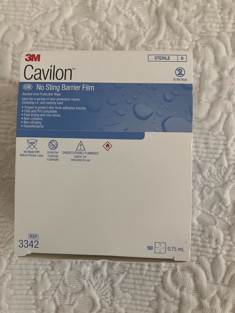 3M Cavilon No Sting Barrier Film, .75 mL., Wipes, Alcohol-Free, 50 Count, 3342
