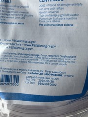 Medline Urinary Drainage Bag 2000 mL, Flip Drain Bag 600 mL, Snapsecure 3-Way