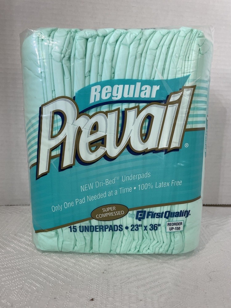 PREVAIL Underpads 15 count Large-Regular super compressed 23″x36″ mint NEW unise