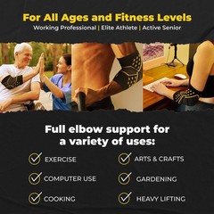 Copper Infused Elbow Compression Sleeve Arm Brace for Tennis Golf Sports