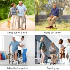 Cane with Seat 265 Lbs Capacity Height Adjustable 32.7″ – 36.6″ – Foldable