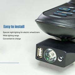 Electric Wheelchair Light 3 Pin XLR Head USB Charging Adjustable Angle LED Power