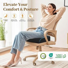Portable Ergonomic Seat Cushion with 3-Inch Height for Cars & Office Chairs