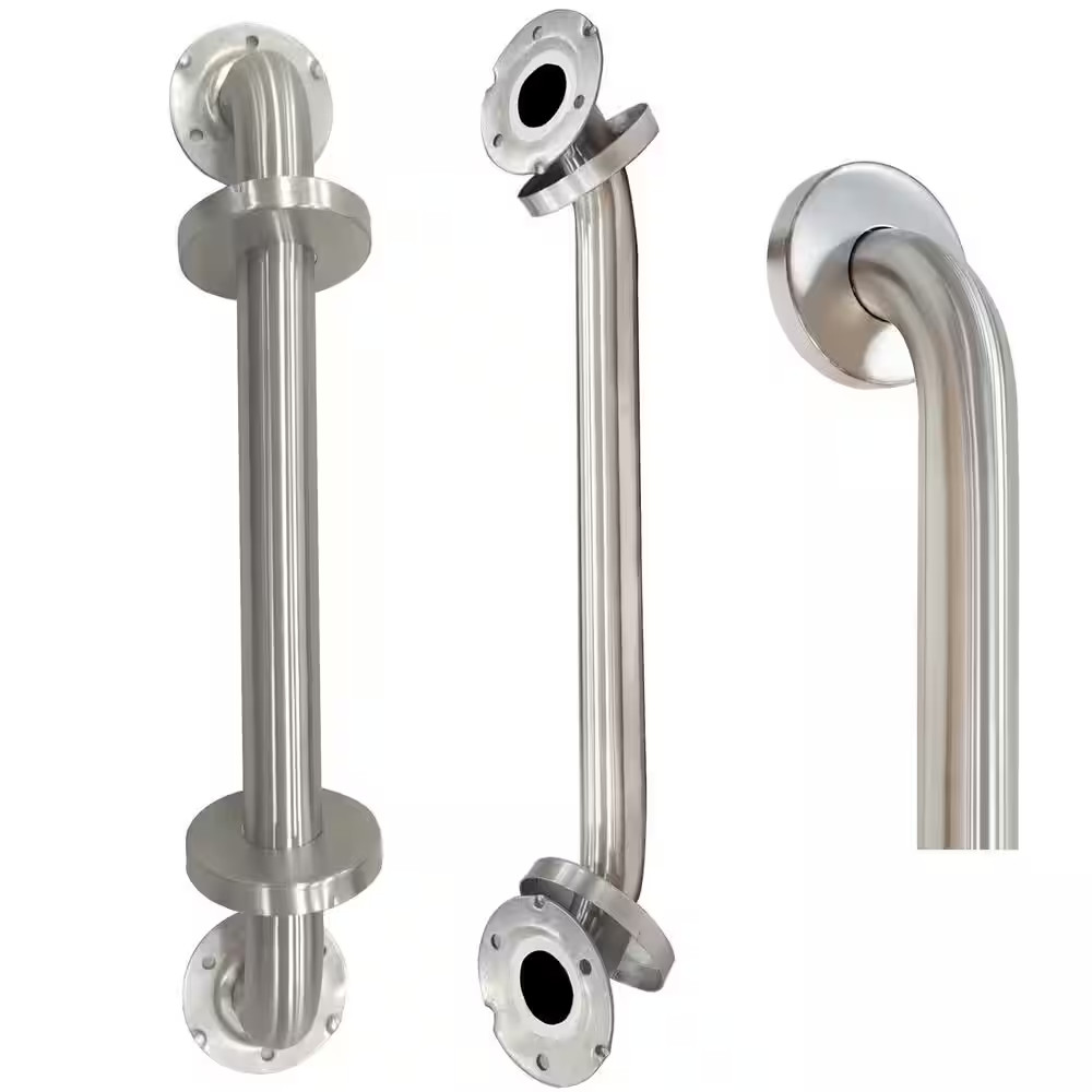 18 In. Safety Bathroom Grab Bars with Concealed Screws in Brushed Nickel, 500 Lb