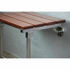 Wall-Mounted Folding Shower Seat Solid Wood Bench 15 × 12 350 lb