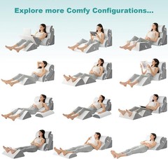 Orthopedic Bed Wedge Pillow Set 6 Pcs Adjustable support with memory foam 6P003