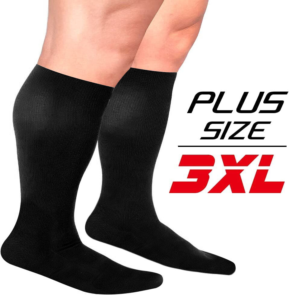 Extra Wide Plus Size Compression Socks for Women & Men Calf Support S-XXL 3XL