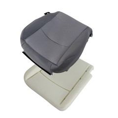 2PCS Driver Side Bottom Cloth Seat Cover and Foam Cushion Pad Compatible Gray