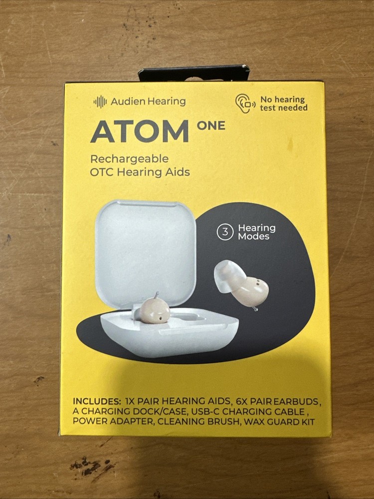 Audien Atom One Rechargeable OTC Hearing Aids… BRAND NEW