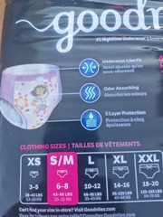 Goodnites Nighttime Disposable Underwear Girls’ S/M 43/68 lbs – 22 count