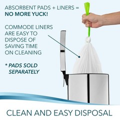 TidyCare Universal Disposable Commode Toilet Chair and Bedpan Liners | 48-Pack