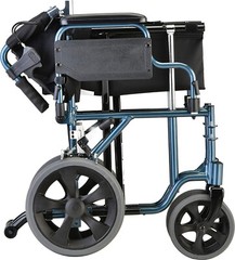 NOVA Lightweight Transport Chair, 300lbs Capacity, 12” Rear Wheels, OPENBOX BLUE