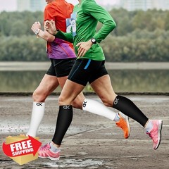 CHARMKING Calf Compression Sleeve L-XL Black/White/Beige 3 pairs