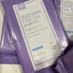 5 Packages Medline ReadyBath Fresh Bathing Cloth Fragrance Free 8/PKG 8×8 in.