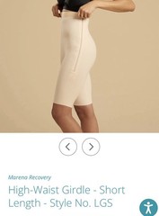 Marena Recovery High-Waist Girdle Short Length Compression Pants Black XL LGS