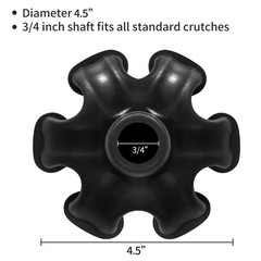 Cane Tip 3/4 inch 6 Support Feet Self Standing Tip, inch, Black