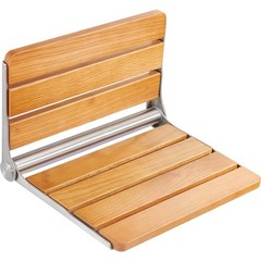VEVOR 16″ Folding Oak Shower Seat Wall Mounted Shower Bench 440lbs Rust-proof