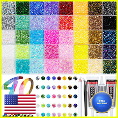 Dewjdfsc 50000Pcs Resin Jelly Rhinestones For Bedazzling Kit 3Mm Multicolor