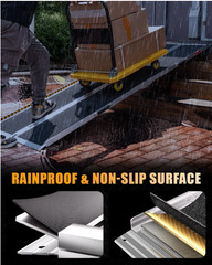 7FT Folding Wheelchair Ramp Aluminum Non-Slip 600lb Portable Threshold