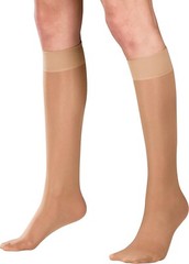 TruForm 1773 Lites Sheer Compression Knee High 15-20mmHg Closed Toe BEIGE Sz L