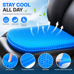 Cooling Gel Seat Cushion Honeycomb Pad Car Office Chair Support Soft Pressure