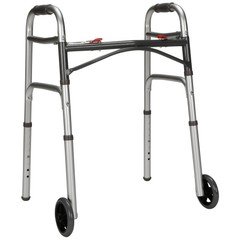McKesson Aluminum 25 to 32.25″ H Junior Folding Walker up to 350 lbs 4 Ct