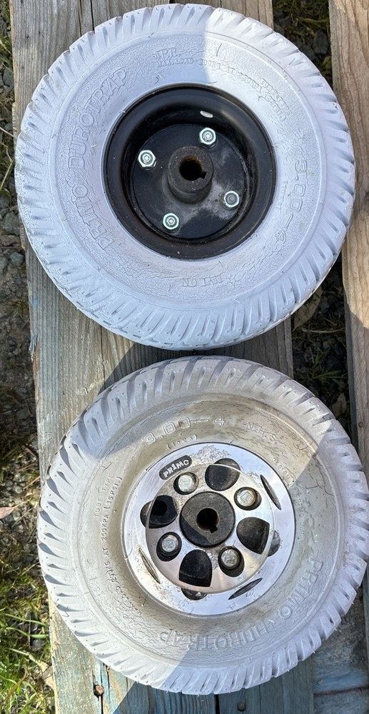 2 Invacare Pronto M41 M51 M61 M71 TDX SP Drive Wheels 3.00-4 Primo Solid Tires