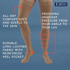 Black Knee High Compression Socks 15-20 mmHg – Comfortable Unisex Design, Medium