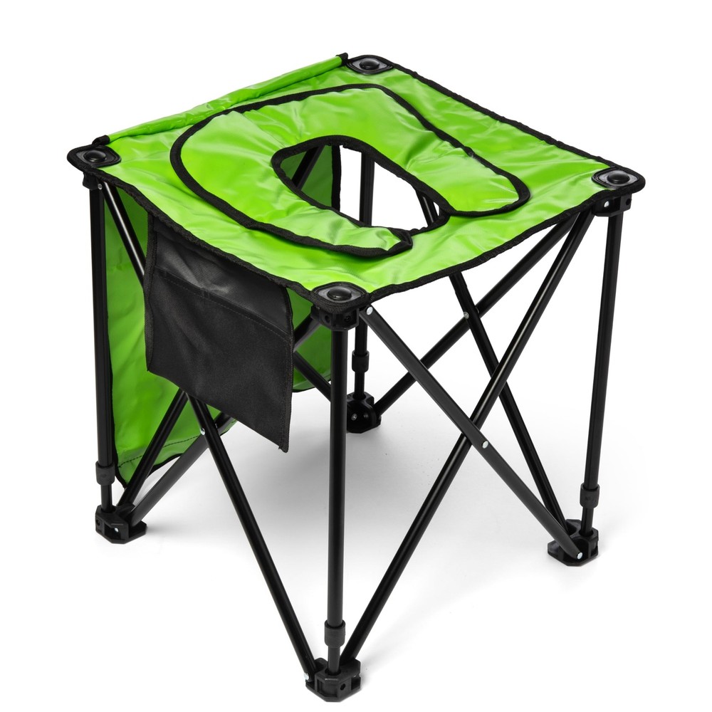 Foldable Commode Chair – Portable Camping Toilet, Steel Frame with Padded Sea…